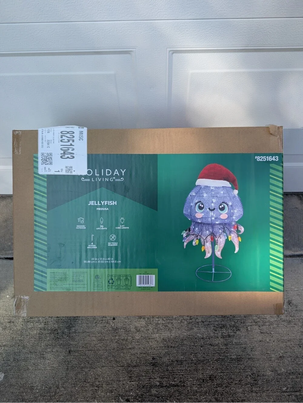 RARE 3.33 FT Twinkling Jellyfish Christmas LED Yard Ornament Coastal Fish HTF